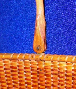 A detail image of the inner handle of a William Appleton basket